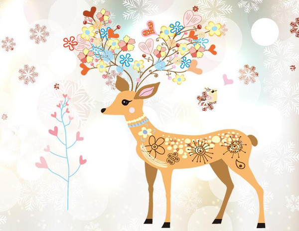 Kids Rooms Colorful Deer Wall Stickers Girls Children Bedroom DIY Home Decor