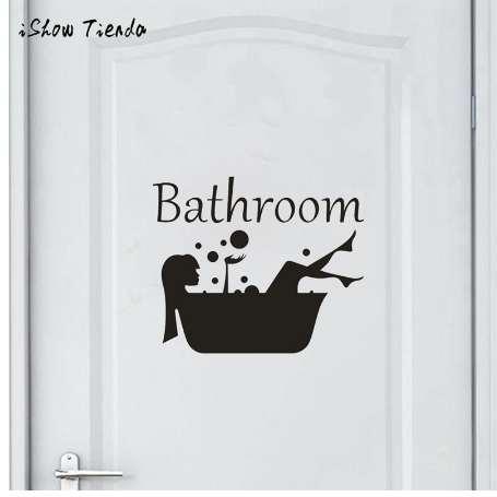 Bathroom Wall Sticker Letter Removable Art Vinyl Mural Home Room Toilet Door Vinyl Decal Transfer Vintage Decoration Quote Art