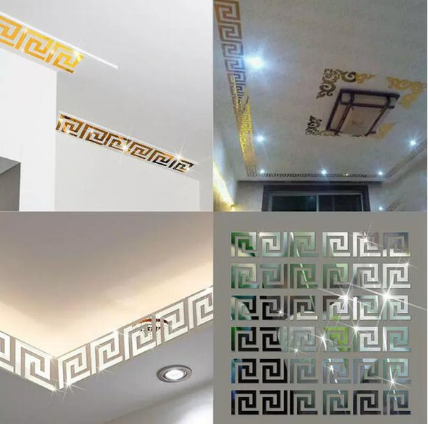 100pcs/lot Puzzle Labyrinth Acrylic Mirror Wall Decal Art Stickers Home Decor 3 Colors Free Shipping