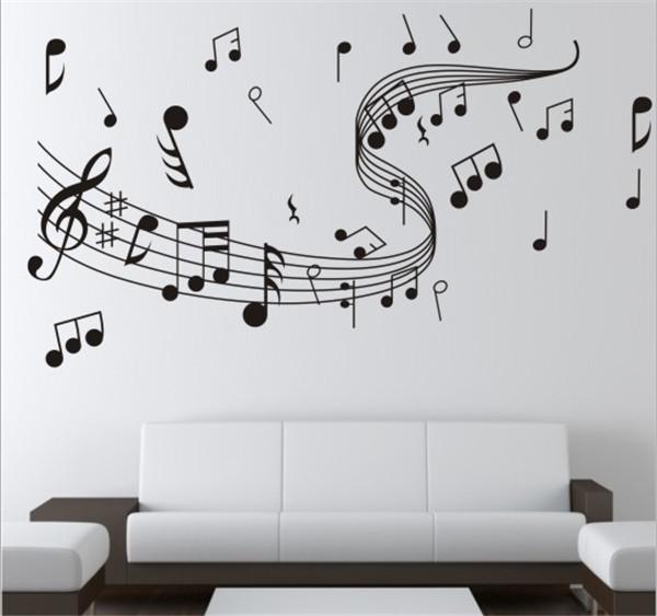 Brand New 1pcs Diy Wallpaper Music Note Wall Stickers for Creative Wall Art Decoration Music Wall Decals Home Bedroom Decor