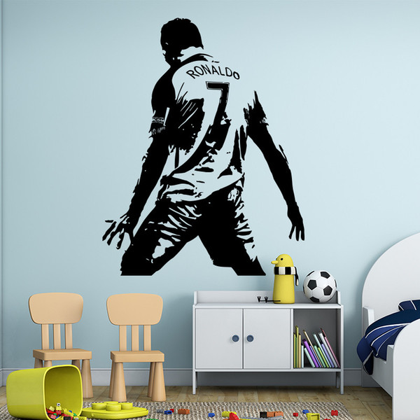 Cristiano Ronaldo Vinyl Wall Sticket Soccer Athlete Ronaldo Wall Decals Art Mural For Kis Room/Living Room Decoration 44*57 cm