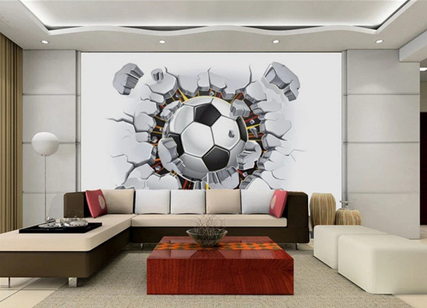 Arkadi Wholesale- 3D Soccer Wallpaper Sport Background Mural Living Room Sofa Bedroom Football TV Backdrop Custom Any Size Wall Mural Wallpa