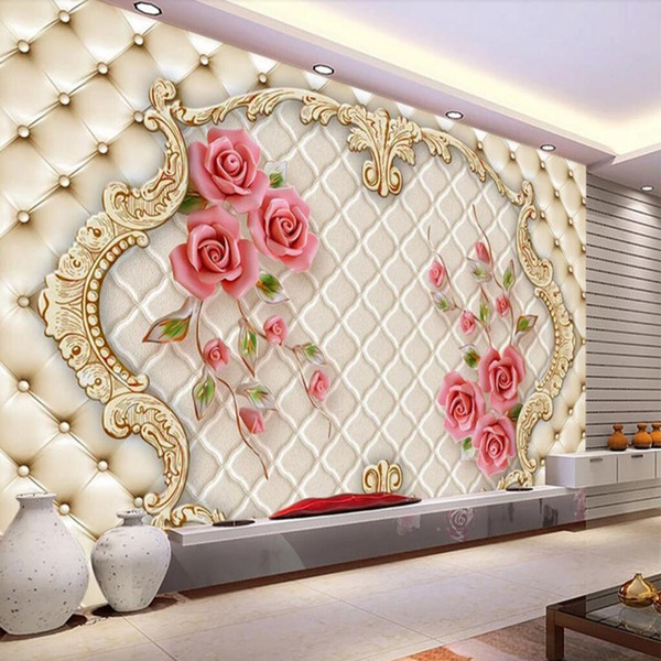 Arkadi Custom Photo Wallpaper Large 3D Living Room Bedroom Sofa TV Background Wallpaper Mural red Rose Flowers 3D Wall Mural Wallpaper