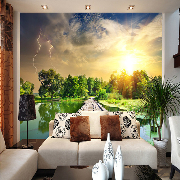 Custom Any Size Murals Photo Wallpaper Roll 3D Nature Landscape Living Room Bedroom TV Sofa Backdrop Wallpaper Mural De Parede