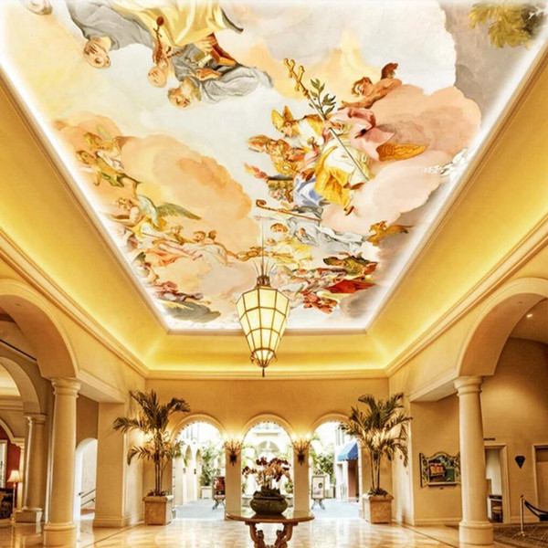 Arkadi High Quality Custom Mural Wallpaper Ceiling Fresco European Style Suspended Ceiling Background Decorations 3D Mural Wall Paper