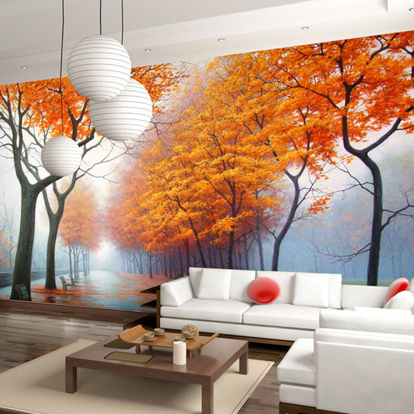 Arkadi Customized Photo Wallpaper 3D Autumn Maple Leaf Natural Scene Wall Paper Roll Living Room Bedroom Home Decor Mural Wallpaper