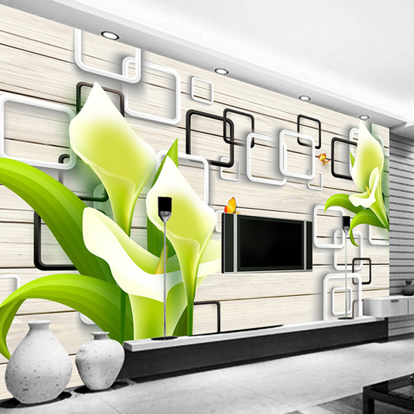 Custom 3D Photo Wallpaper Wall Painting Modern 3D Lily Flower Stereo Embossed Living Room TV Background Decor Fresco Wall Mural