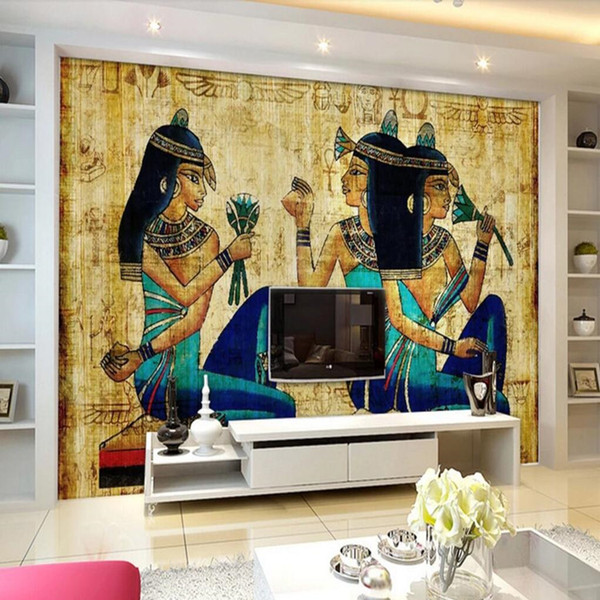 Arkadi 3D personality retro Egyptian style large fresco wall coverings living room bedroom restaurant hotel background wallpaper