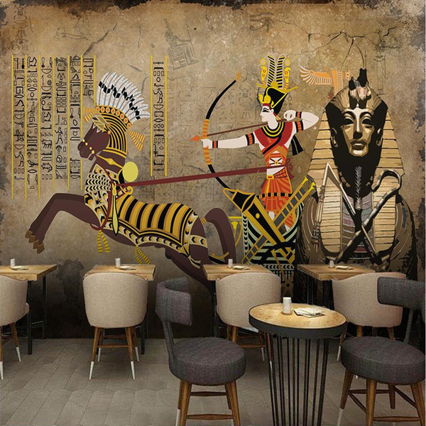 Arkadi Personalized Vintage Egyptian Style Large Mural Wall Paper Living Room Bedroom Restaurant Hotel Background 3D Wallpaper