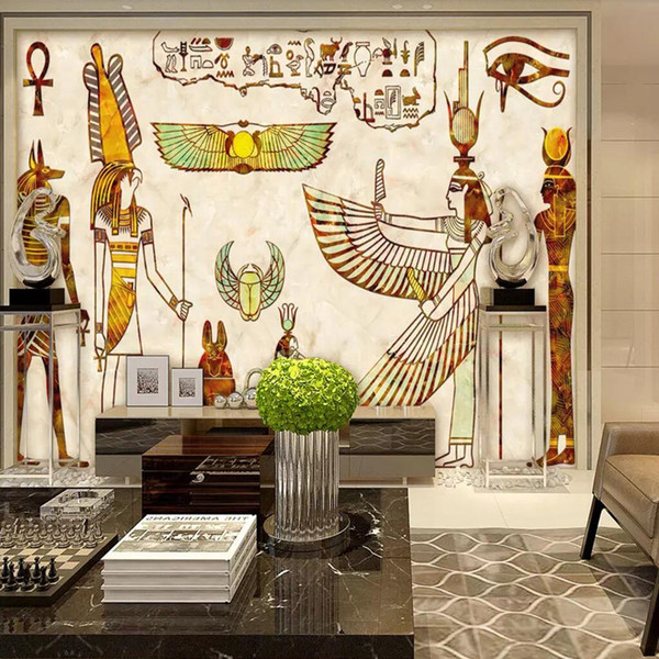 Arkadi 3d European style pharaoh large murals Vintage Egyptian lounge bar TV sofa background living room wallpaper wallpaper