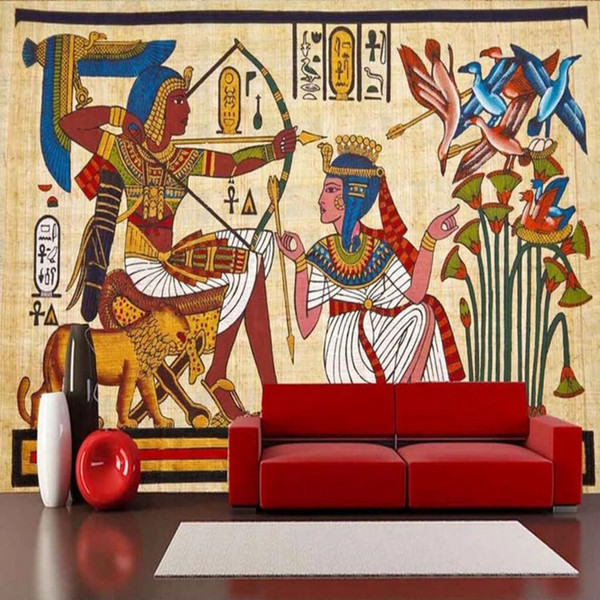 Arkadi 3D Ancient Egyptian Wallpaper Bedroom Bed Background Living Room Restaurant Cafe Wallpaper Wall Cloth Seamless Large Mural Sofa Wall