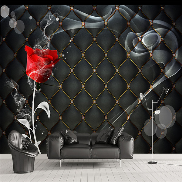 Arkadi Large custom wallpaper roses smoke black soft package background wall living room bedroom sofa home decoration