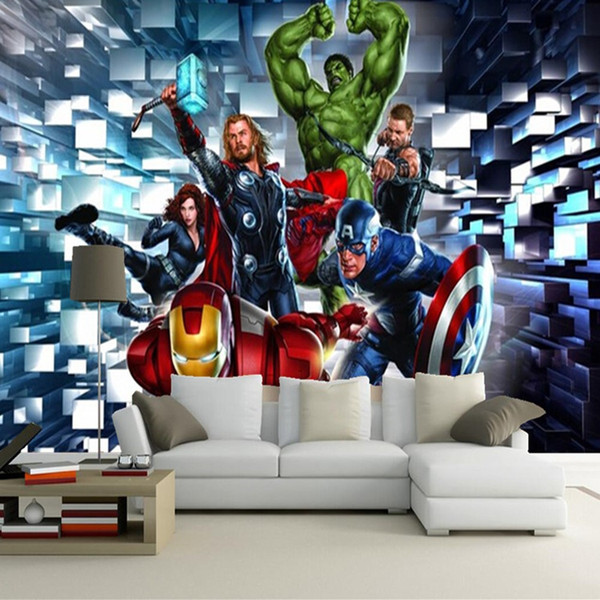 Arkadi Custom children wallpaper, 3 d hero alliance murals for children room living room TV wall paper DE parede vinyl which wallpaper