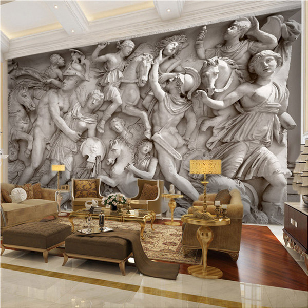 Custom 3D Photo Wallpaper European Retro Roman Statues Art Wall Mural Restaurant Living Room Sofa Backdrops Wall Paper Mural 3D