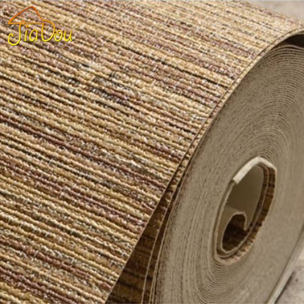 High Quality Nature Straw Texture Vinyl Wallpaper Roll Modern Deep Embossed Bedroom Livingroom Background Interior Wall Covering