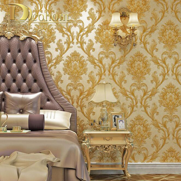 Luxury Simple European 3D Striped Damask Wallpaper For Walls Decor Modern Wall Paper Rolls For Bedroom Living Room Background