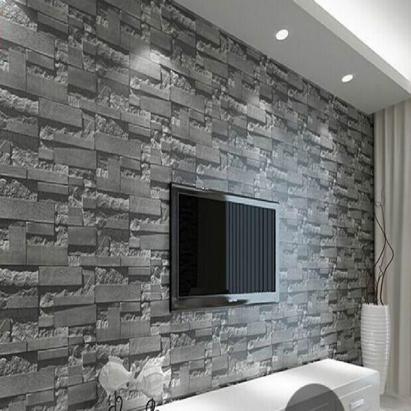 Modern 3D three-dimensional design wallpaper roll stone brick background wall vinyl wall paper living room wallcovering W025