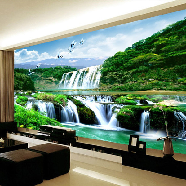 Custom 3D Photo Poster Wallpaper Non-woven HD Falls Natural Landscape Large Mural Wallpaper Wall Covering Living Room Bedroom