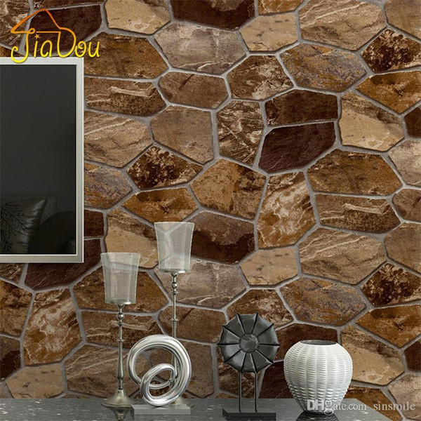 Wholesale-3D Stereo Stone Pattern Wallpaper Simulation Stones Personality Cafe Bar Restaurant PVC Wallpaper For Walls Papel De Parede 3D