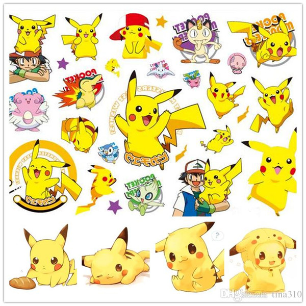 New Fashion Children Cartoon Pikachu 3D Stickers Temporary Tattoo Nursery Children Kids ody Arm Tattoo Paste Paper for Kids Toys B0423