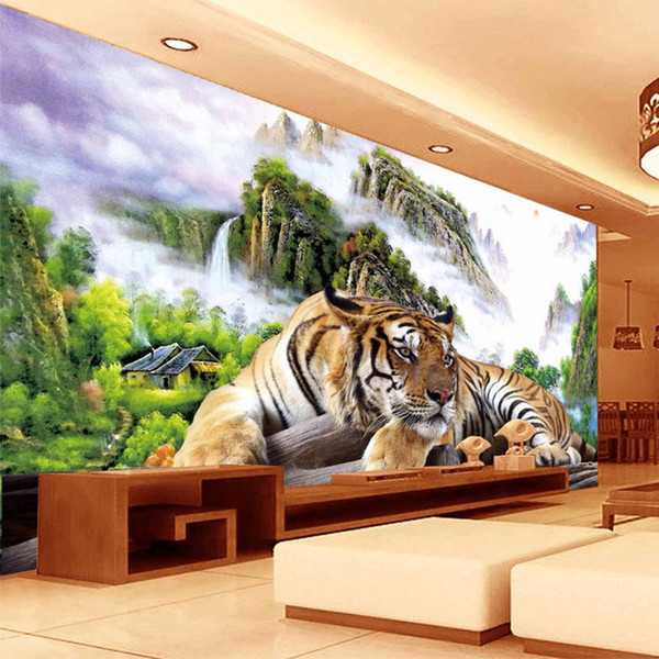 Photo Wallpaper 3D Tiger Nature Landscape Mural Chinese Style Classic Living Room TV Sofa Backdrop Wall Paper For Wall 3 D Decor