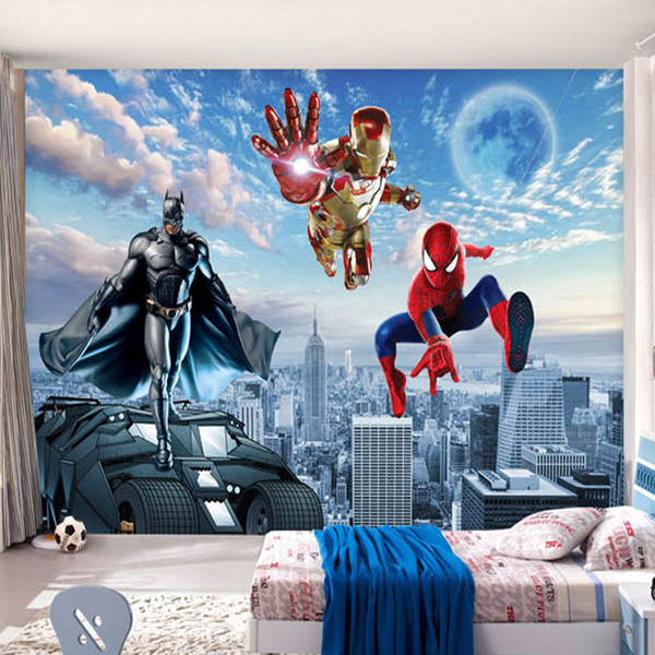 Custom Large Mural 3D Wallpaper Children's Room Living Room TV Sofa Background Wall Murals Wallpaper Avengers Hero murals-3d