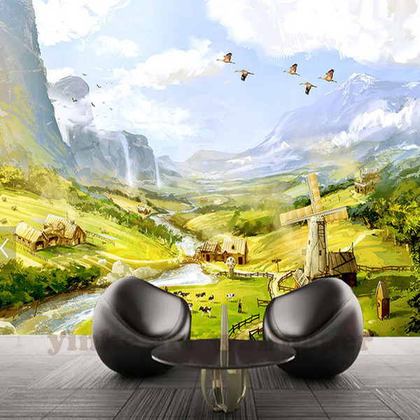 custom 3D Photo Wallpaper Pastoral high quality Europe Scenery canvas Living Room Sofa TV Background 3D Wall Mural Wallpaper