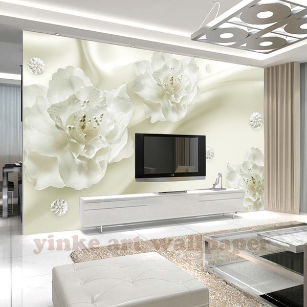 Custom Photo Wallpaper 3D Stereoscopic silk flower Europe style wallpaper mural Living Room TV Background 3D Mural Wallpaper