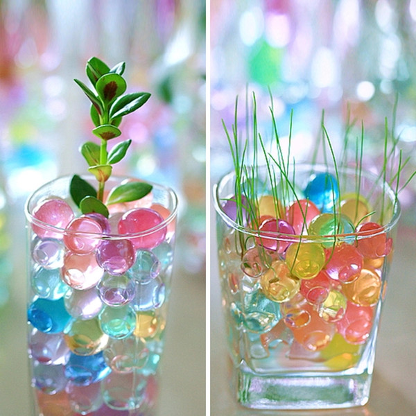 Crystal Mud Soil Grow Water Beads Hydrogel Ball Magic Growing Jelly Balls Sea Baby in Water Flower Vase Kids Toy Home Decor YFA356