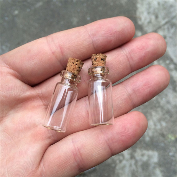 12*28*6mm 1.4ml Small Transparent Glass Bottles With Cork Mini Empty Glass Vials Jars 200pcs/lot