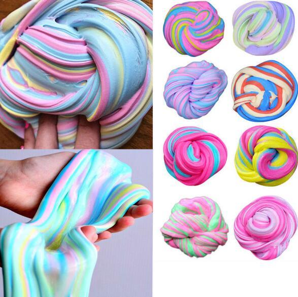 100pcs/60ML Three-color Cotton Mud Slime slime Pok Pok DIY Clay Plasticine Extract Uncovered Mud Creative Fashion Home