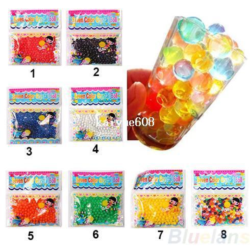 10bag/lot Pearl shaped Crystal Soil Water Beads Mud Grow Magic Jelly balls wedding Home Decor