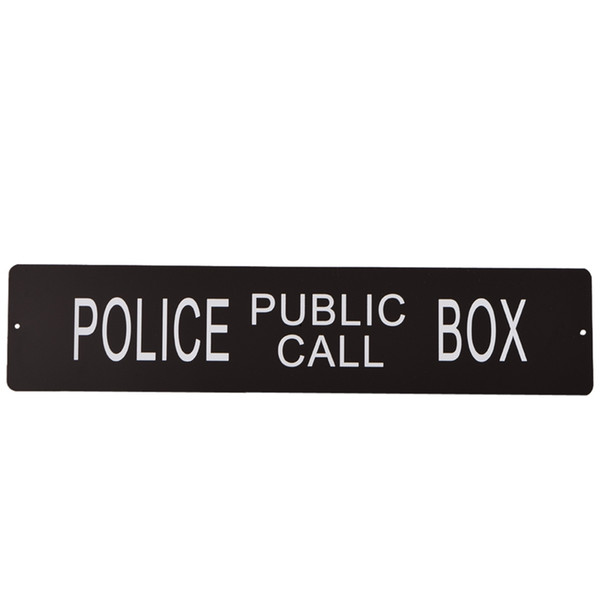 1pc 17.7x3.9inch Police Public Call Box Sign Novelty Retro Metal Square Wall Plaque Fast Shipment High Quality