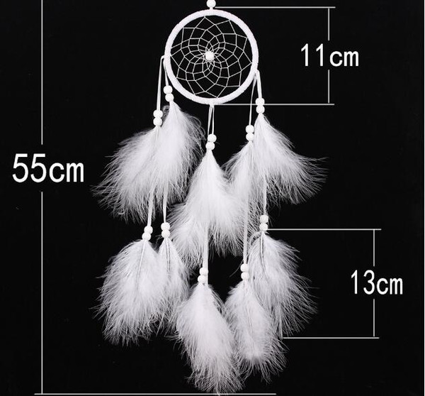 Indian style Dream Catcher wind chimes Beaded Feather Circular Net For Car Kids Bed Room Wall Hanging Decoration