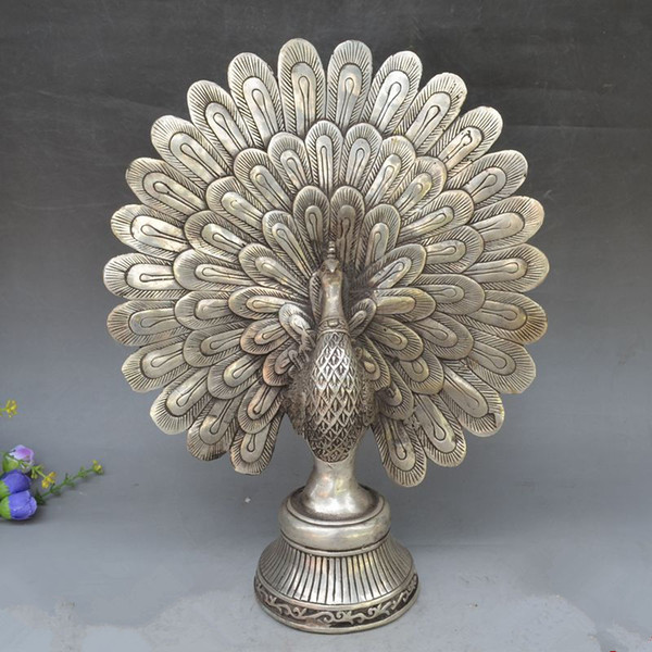 Antique silver-plated Peacock Ornaments Creative Present