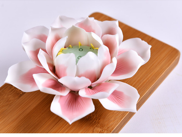 Ceramic Lotus Ornament Handmade Desktop Decorations / Pure Lotus Flower