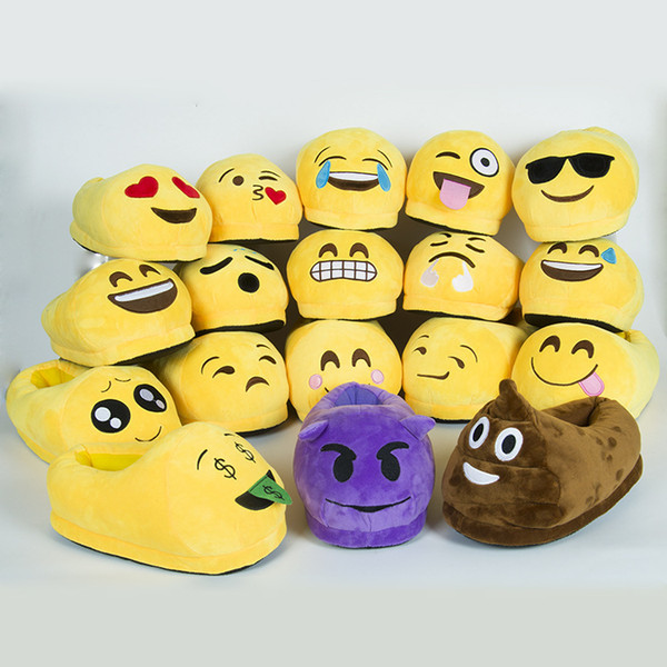 Home Bedroom Baboosh QQ Emoji Plush Slipper Shoes Men And Women Keep Warm Non Slip Chinela Home Furnishing Articles 14zl C R