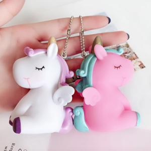 Unicorn key holder horse key chains s horse key Ring sound cartoon design gift cartoon unicorn keyings Pony Bag hang decoration LJJV230