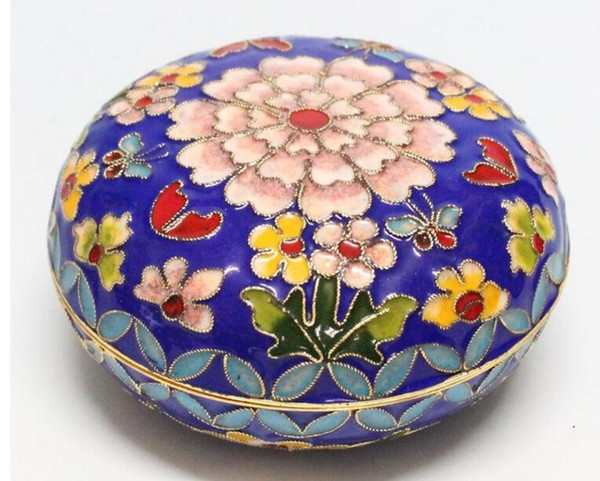 Beijing Cloisonne Filigree Enamel Jewelry Box Toner Cartridge Cloisonne Gift Inkpad Box 5CM*5CM