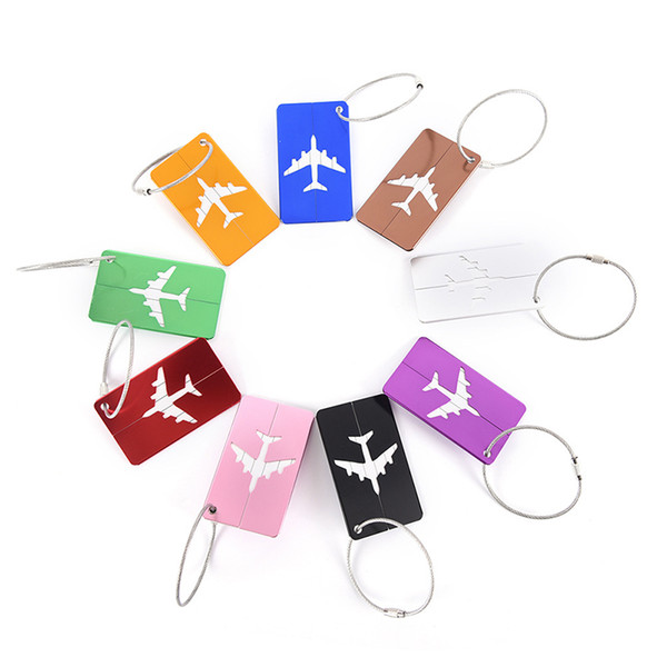 Aircraft Luggage ID Tags Boarding Travel Address ID Card Case Bag Labels Card Dog Tag Collection Keychain Key Rings Toys Gifts 1216