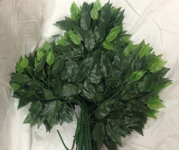 60pcs 55cm Length Green Tree Leaf Leaves Branch Silk Artificial For Wedding Home Office Decoration