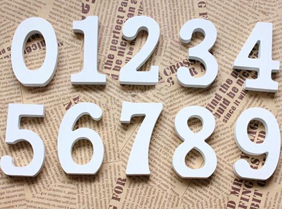 White Wood Wooden Numbers Alphabet For Wedding Birthday Home Decor decoration