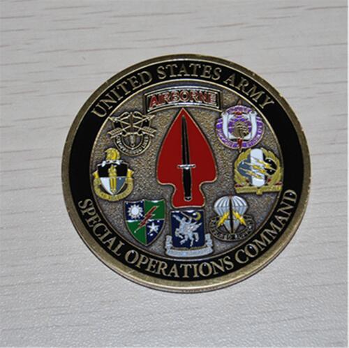 Free Shipping 5pcs/lot, NEW U.S. Army Special Operations Command Sine Pari Challenge Coin