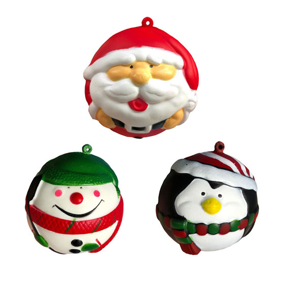 Christmas Squishy Squeeze Healing Toy Fun Kids Kawaii Toy Santa Snowman Penguin Stress Reliever Pressure Relieving Toys Slow Rising Decor