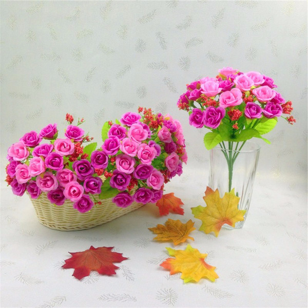 Decorative Flowers Beautiful Decorative Flowers 1 Bouquet 21 Head Artifical Fake Rose Wedding Party Home Decor Silk Flower