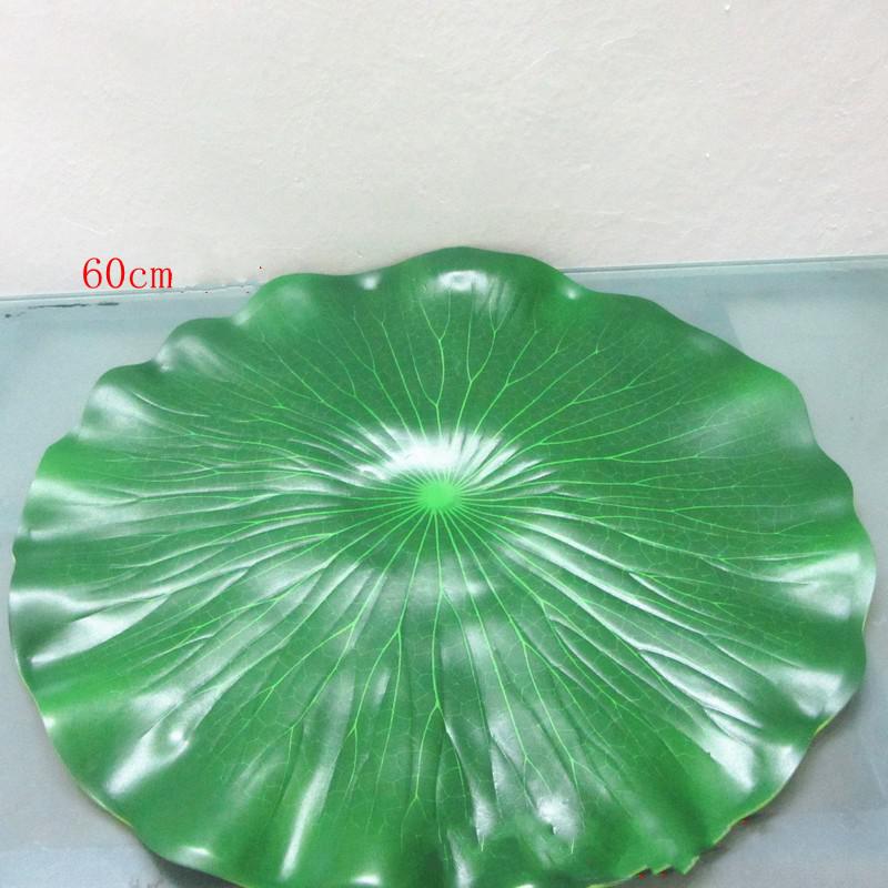 60 cm in diameter Artificial Simulation Green Lotus Leaf Water Decorative Aquarium Pond Scenery Floating Pool Decoration 10pcs