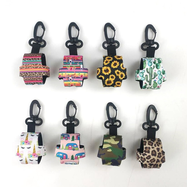 Neoprene Leopard Bag Charmer Wholesale Blanks Camo Hand Washing Bottle Wrap Sunflower Hook Gift Bag Charmer DOMIL1238