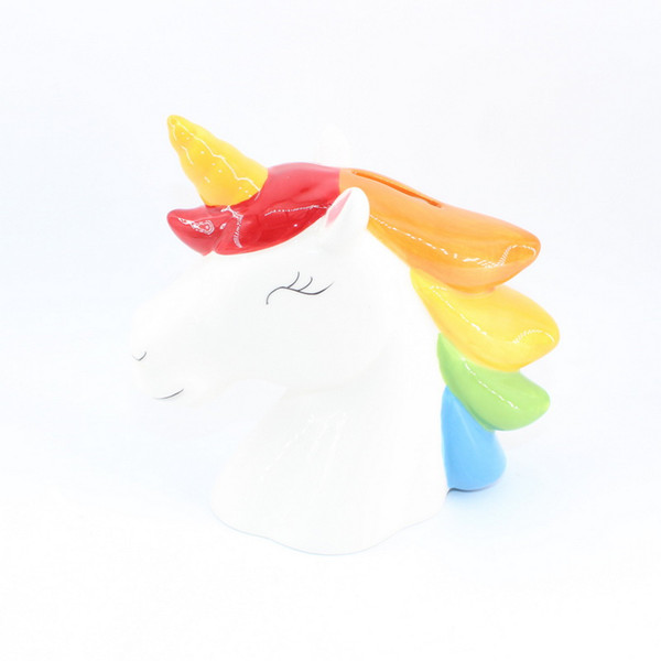 New Ceramic Modern Contemporary Unicorn Decorative Objects Savings Bank / Piggy Bank for Home Decoration Gifts / Craft Gifts