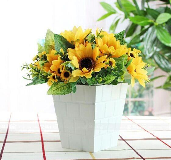 Seven Little Sunflowers The Small Bundle Of High-grade Sunflower Sunflower Simulation Rayon Flower Bouquet Wedding Bouquets Of Flowers Adorn