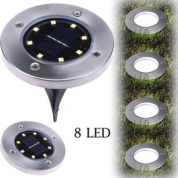 Free shipping 8 LED Solar Powered Ground Light Solar Power Buried Light Under Ground Lamp Outdoor Path Way Garden Decking Solar LED Light